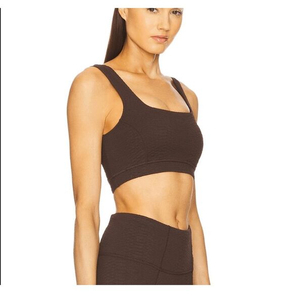 New Gigi C Wilson Snakeskin Sports Bra Crop Top L Chocolate - Picture 4 of 6